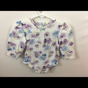 Cherokee Infant Girls Bodysuit 9 mo Long Puffed Sleeves